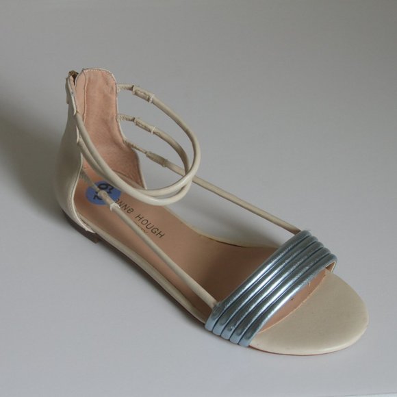 Julianne Hough for Sole Society "Olexa" Sandals- Size 6.5M - Tan Silver - Picture 2 of 6